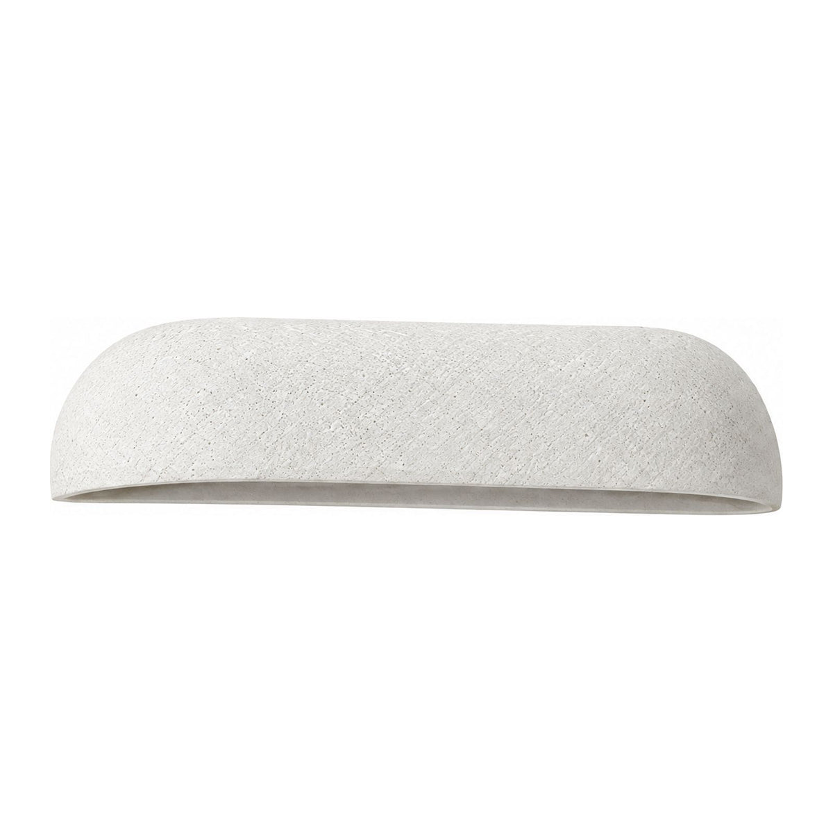 Semi Oval Stone Outdoor Wall Light in White on a white background