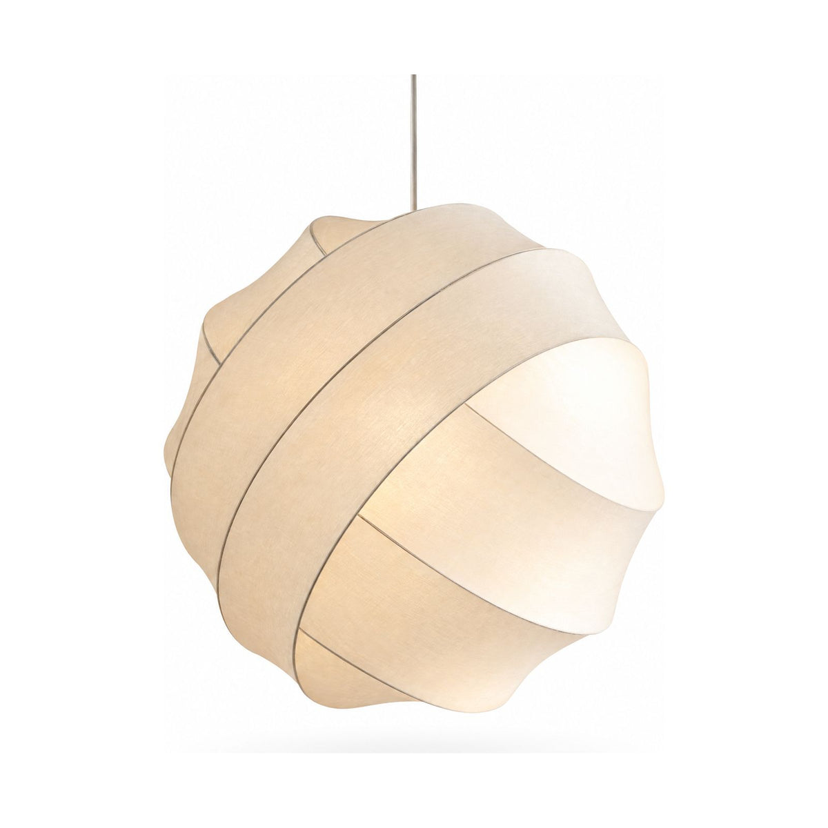 Silk Ball Japandi LED Pendant Light on a white background