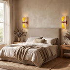 Silk Half-Cylinder Up-Down Wall Light in a pair on a wall of an Australian home