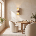 Silk Half-Cylinder Up-Down Wall Light on a dining room wall