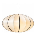 Silk Pumpkin Lantern Japandi Pendant Light on a white background