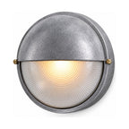 Silver Bulkhead Outdoor Wall Light on a white background