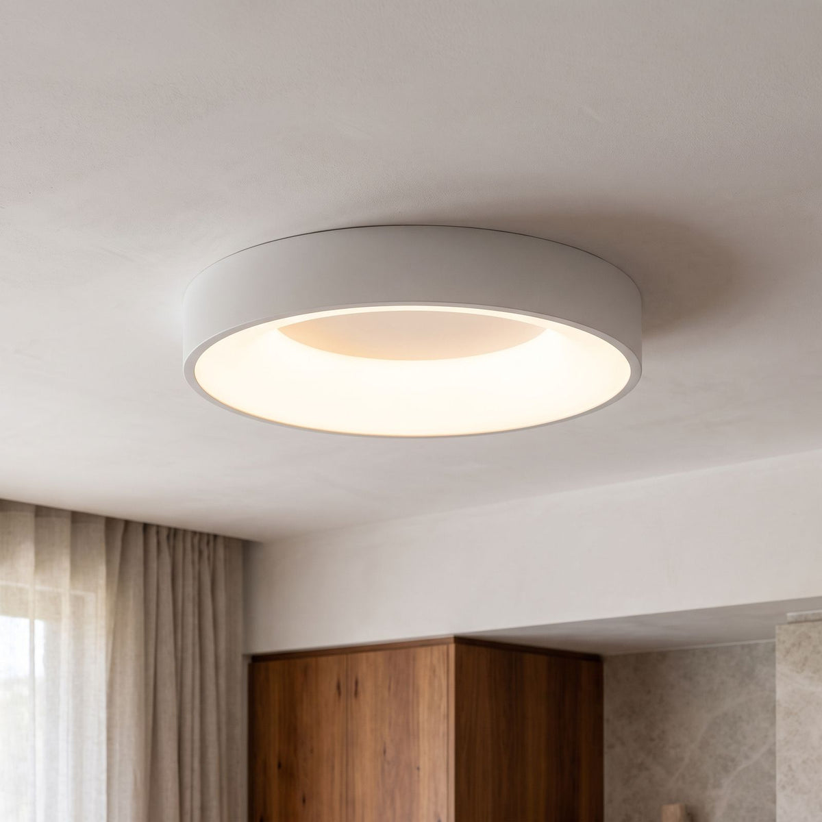 Slim Acrylic Ring LED Ceiling Light, close view from below