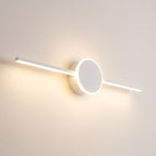 Slim Aluminium Disc and Bar LED Vanity Wall Light: close-up of the materials and finish