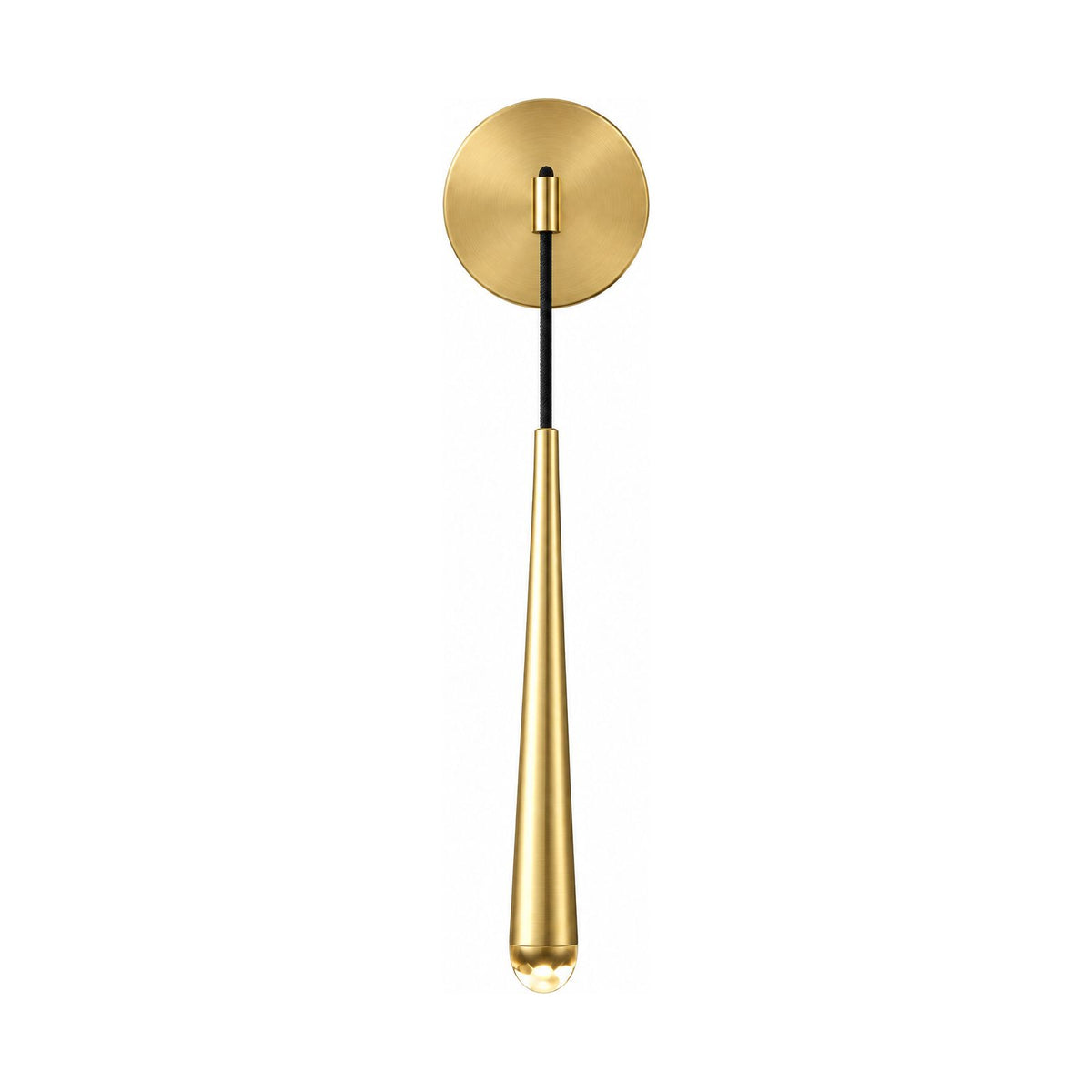 Slim Brass Teardrop Wall Sconce on a white background