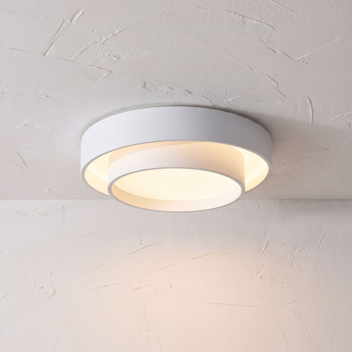 Slim Cylinder Acrylic LED Ceiling Light, close view from below