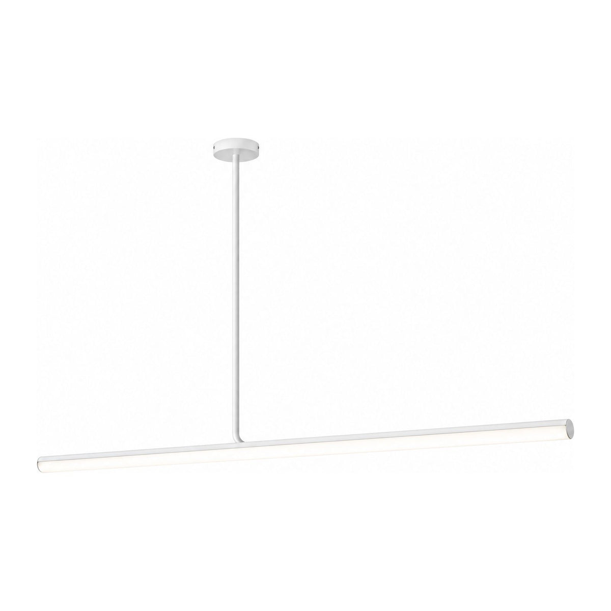 Slim Linear LED Aluminium Pendant Light in white on a white background