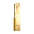 Slim Vertical Alabaster LED Wall Light on a white background