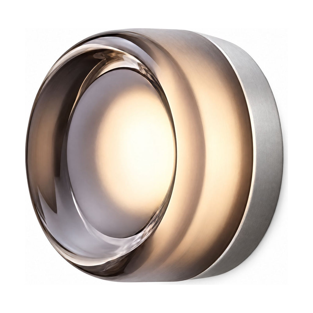 Smoked Dimple Glass LED Wall Light on a white background
