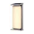 Solar Stainless Steel Box Outdoor Wall Light on a white background