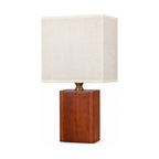 Solid Bamboo Japandi Table Lamp on a white background