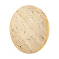 Solid Yellow Travertine Round LED Wall Light on a white background