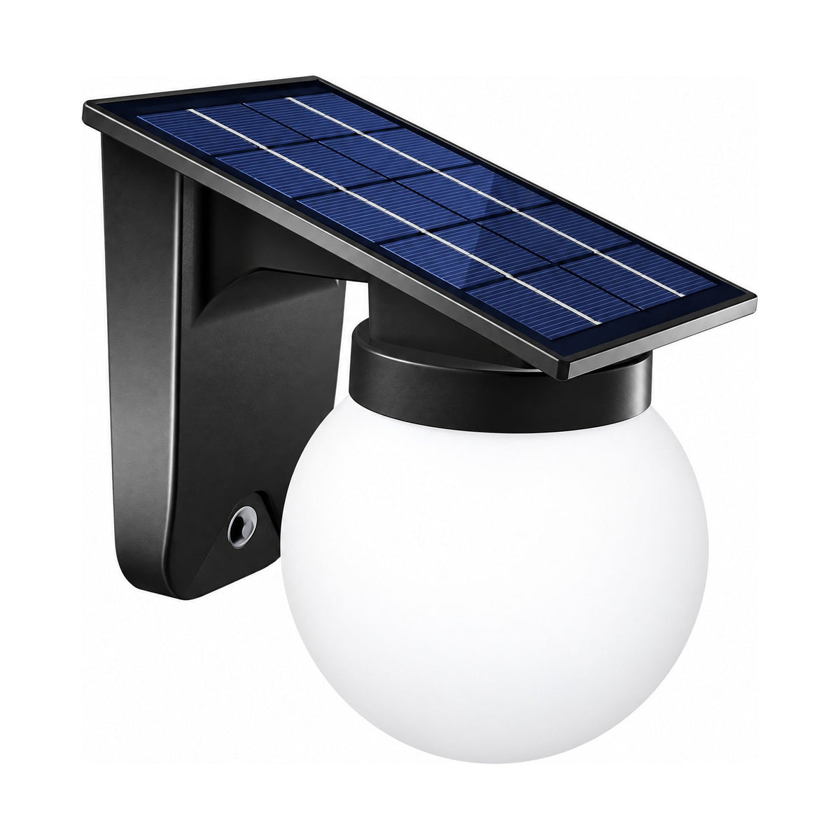 Spherical Solar Outdoor Wall Light on a white background