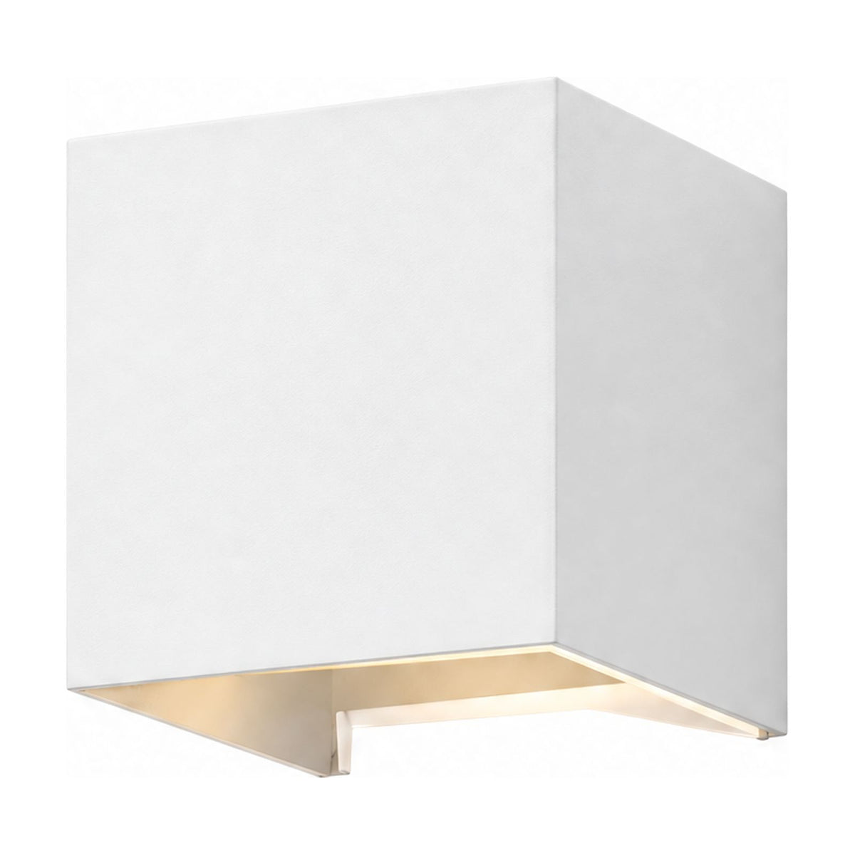Square Adjustable Beam LED Outdoor Wall Light in White on a white background