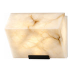 Stacked Alabaster Block Stair Wall Light on a white background