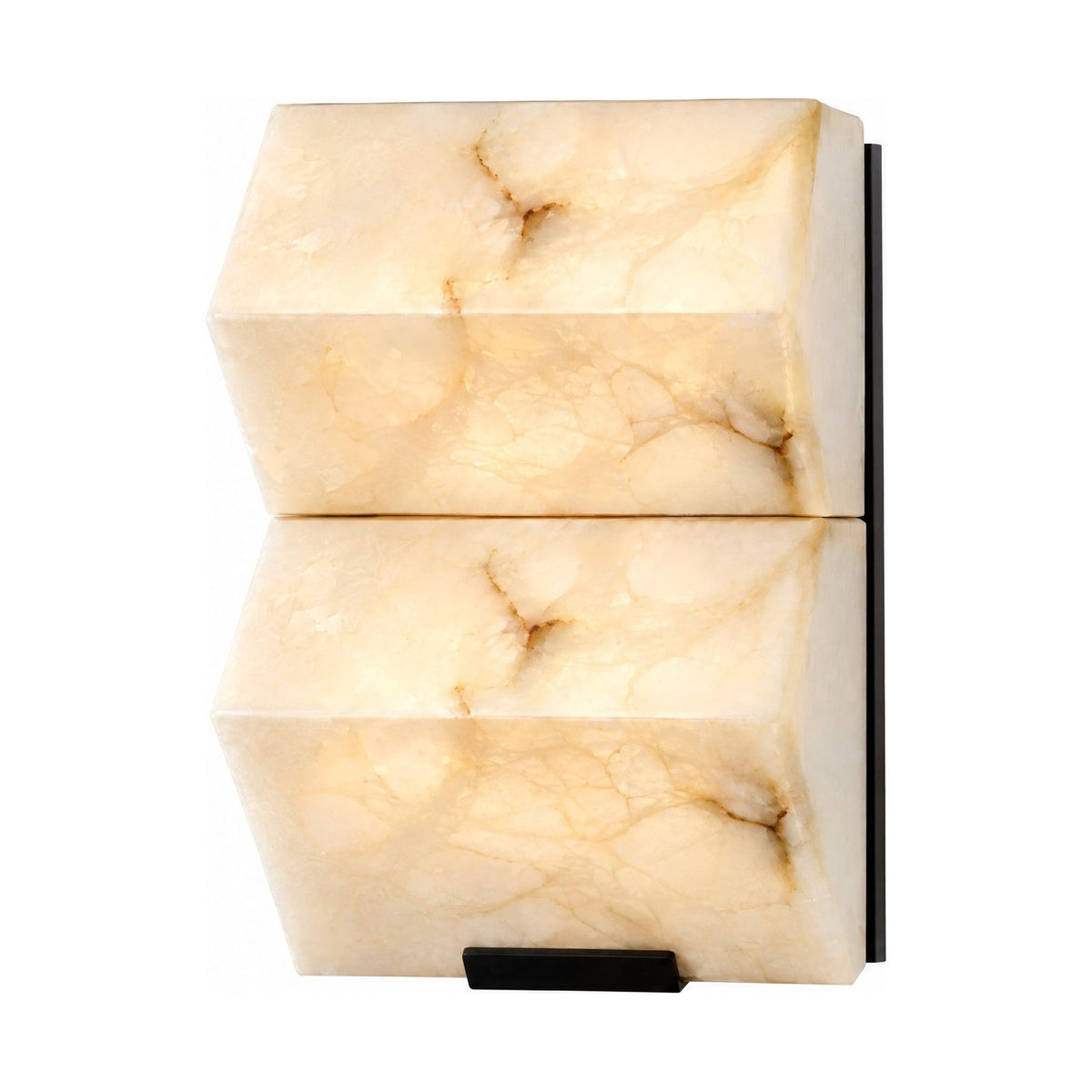 Stacked Alabaster Block Stair Wall Light in Double (L 18 × H 34 cm) on a white background