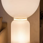 Close-up of the glass capsules and bowl shade
