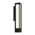 Tall Black Frame LED Outdoor Wall Light on a white background