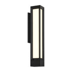 Tall Black Frame LED Outdoor Wall Light on a white background