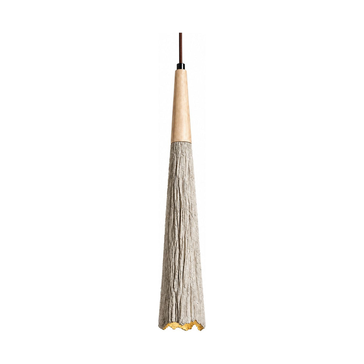 Textured Cement Cone Pendant Light on a white background