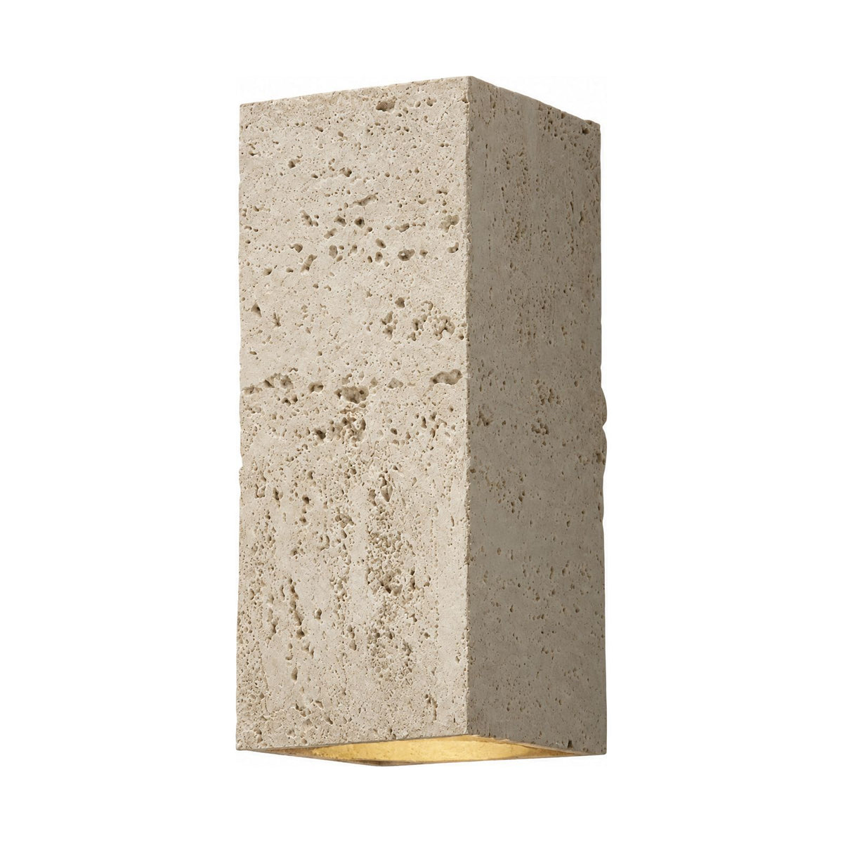 Textured Cement-Finish Box Wall Light in Beige on a white background
