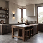Textured Cement-Finish Box Wall Light on a kitchen wall
