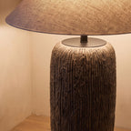 Close-up of the textured clay column