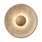 Timber Shade Travertine Wall Light on a white background