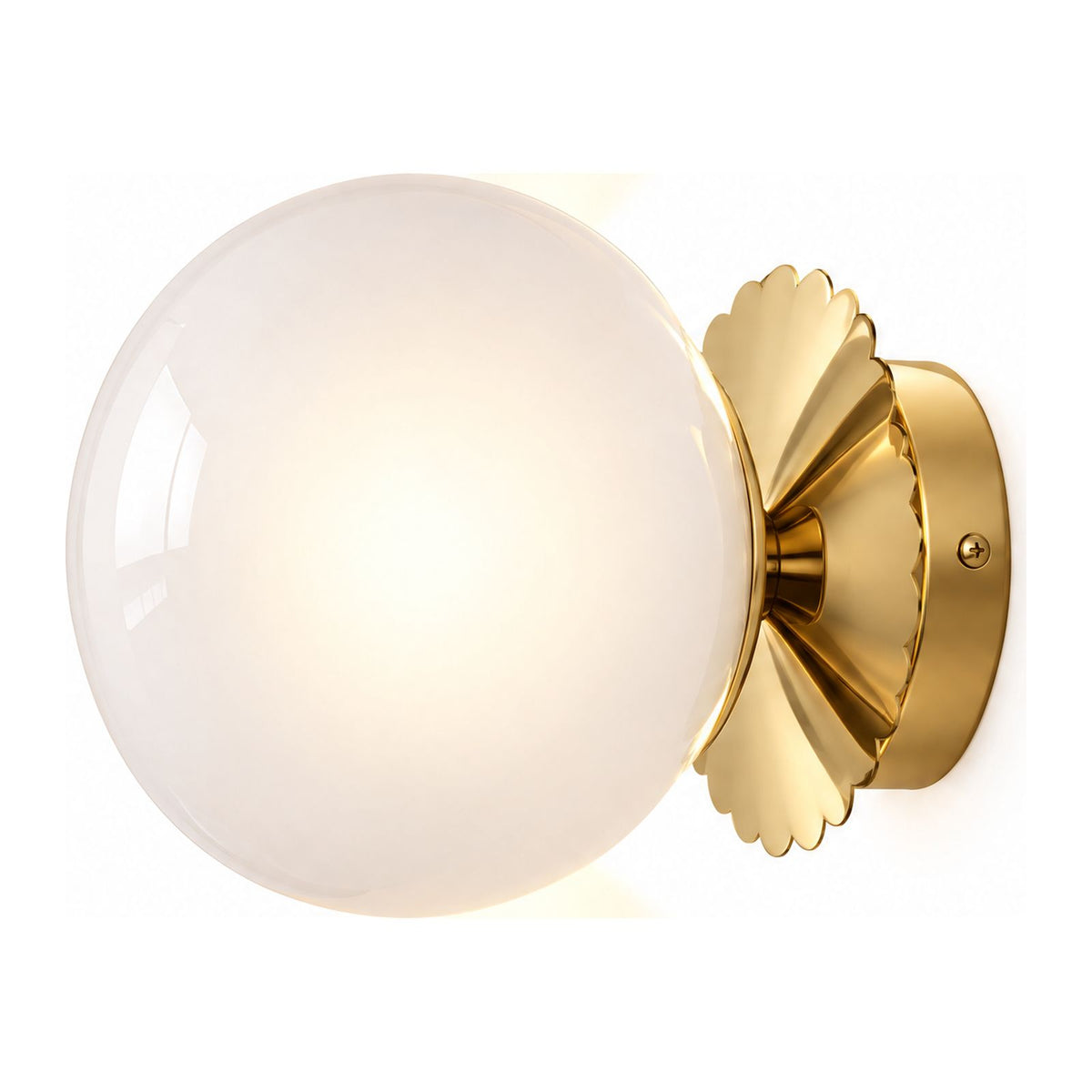 Tinted Glass Ball Up and Down Wall Light on a white background