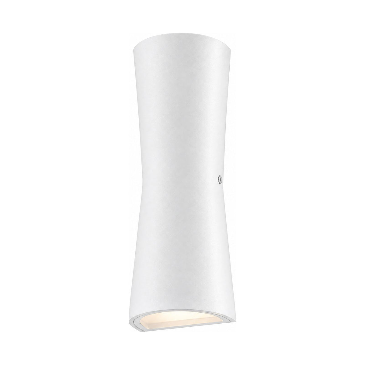 Torch Shape Acrylic Up Down Outdoor Wall Light in White on a white background
