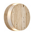 Travertine and Frosted Glass Up Down Wall Light on a white background