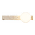 Travertine Bar and White Globe Wall Light on a white background