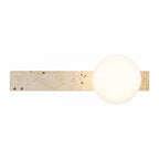 Travertine Bar and White Globe Wall Light on a white background