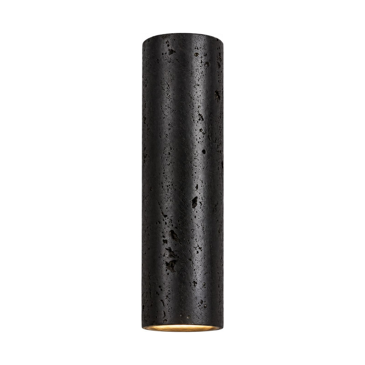 Travertine Cylinder Integrated LED Wall Light on a white background