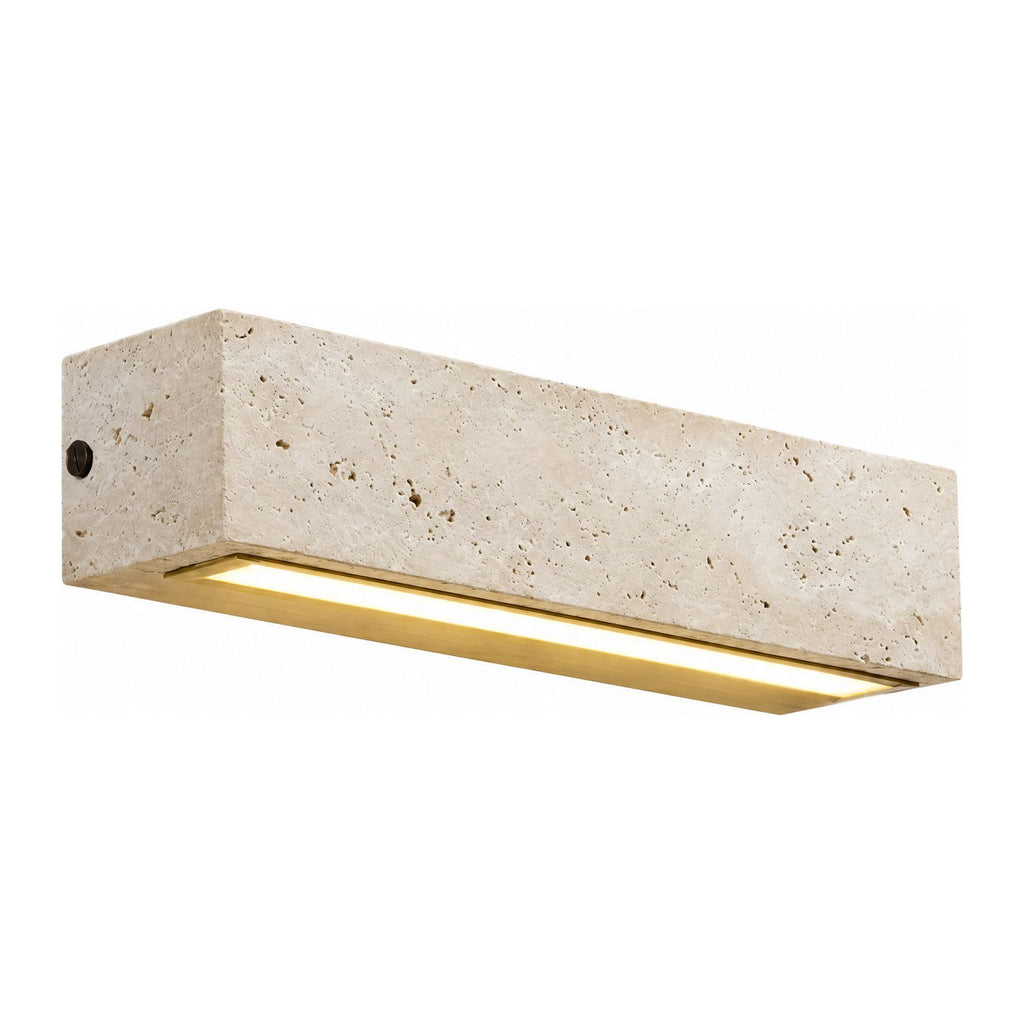 Travertine Look Resin Linear Up Down Outdoor Wall Light on a white background