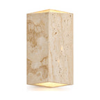 Travertine Stone Outdoor Up Down Wall Light on a white background