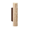 Travertine Tube Up Down Wall Light on a white background
