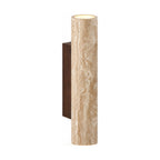 Travertine Tube Up Down Wall Light on a white background