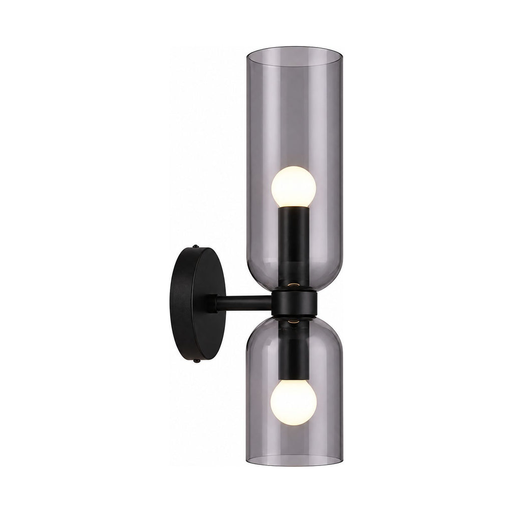 Twin Coloured Glass Shade Wall Light on a white background