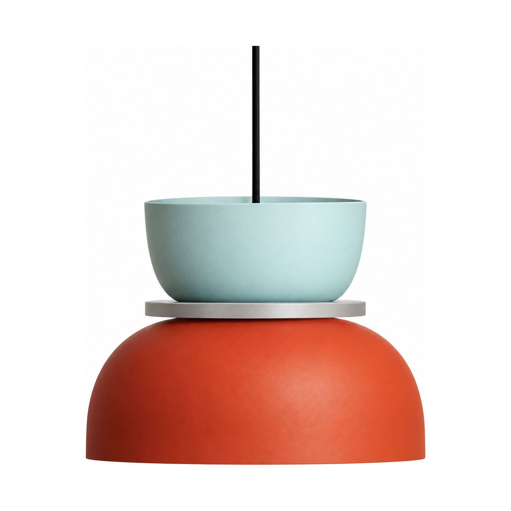 Two-Tone Stacked Metal Bowl Pendant Light on a white background