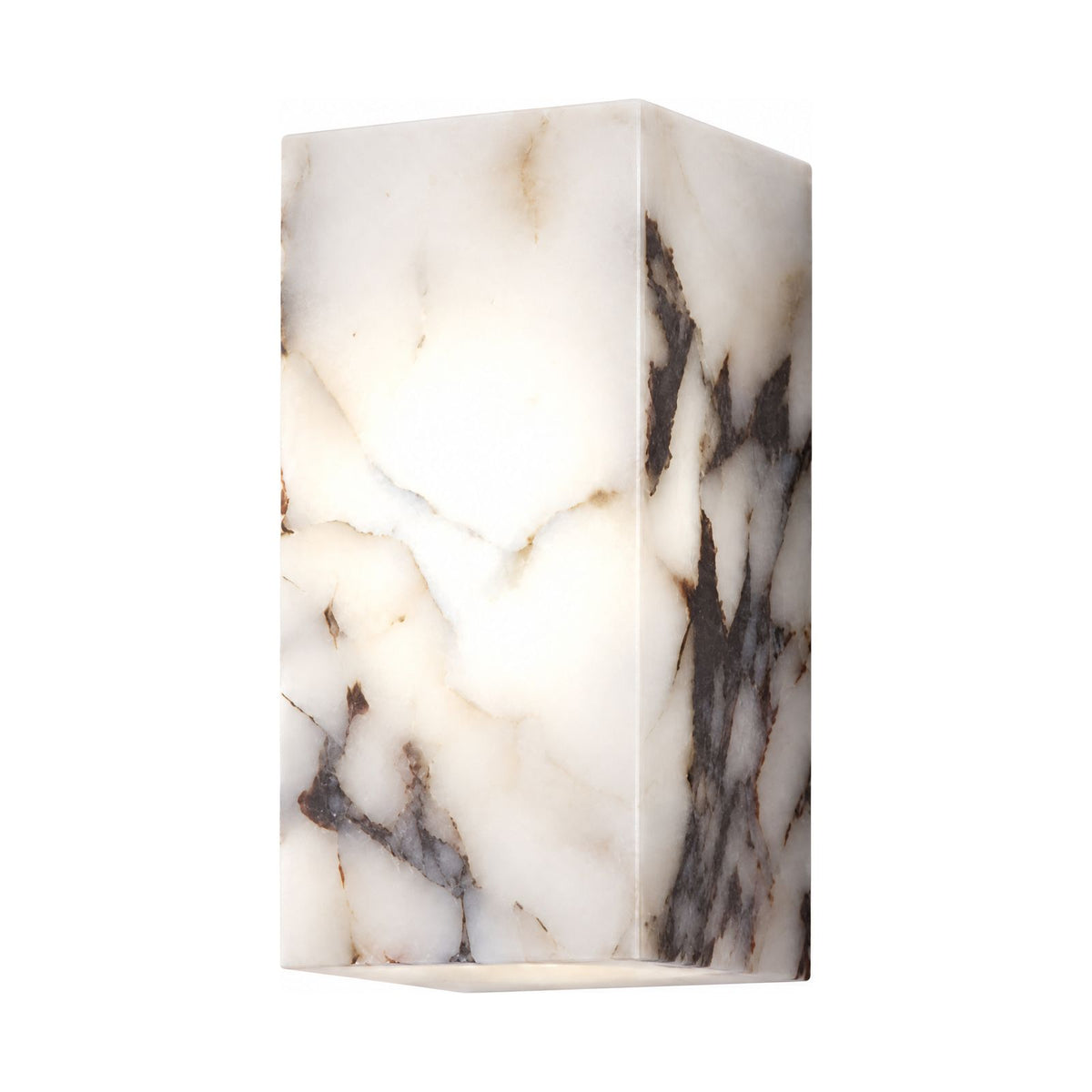 Veined Marble Block LED Wall Light on a white background