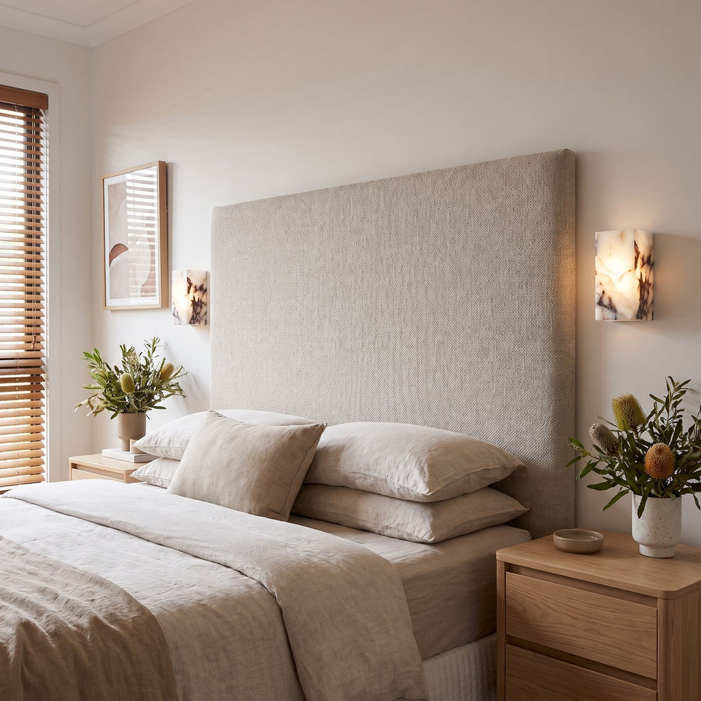 Veined Marble Block LED Wall Light in a pair on a wall of an Australian home