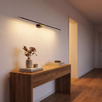 Vertical or Horizontal Linear LED Wall Light in a hallway above a timber console