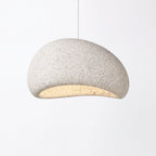 Wabi Sabi Fibreglass Resin Pendant Light in white on a white background