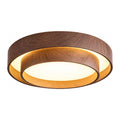 Walnut-Look Acrylic LED Ceiling Light on a white background
