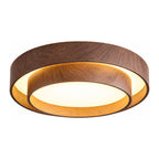 Walnut-Look Acrylic LED Ceiling Light on a white background