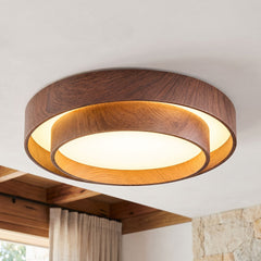 Walnut-Look Acrylic LED Ceiling Light
