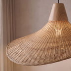 Close-up of the woven bamboo brim