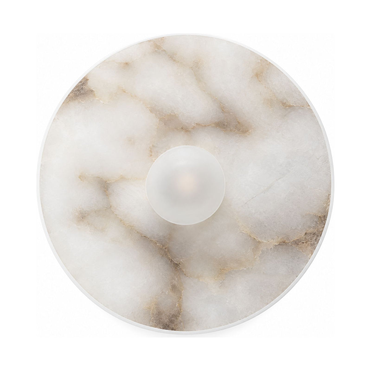 White Alabaster Halo Wall Light on a white background
