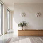 White Alabaster Halo Wall Light in a pair on a wall of an Australian home